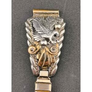 Vintage Navajo Sterling Silver & Gold Eagle Watch Tips – Hallmarked 'N'